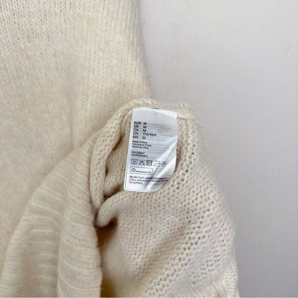 H&M Womens Medium Alpaca Turtle Neck Oversized Ivory Sweater - Picture 9 of 12